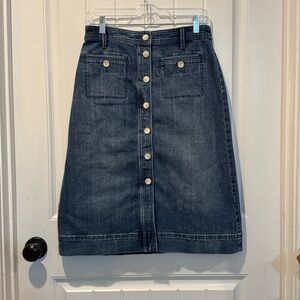 Talbots NWT Denim Button-Front Skirt Size 6